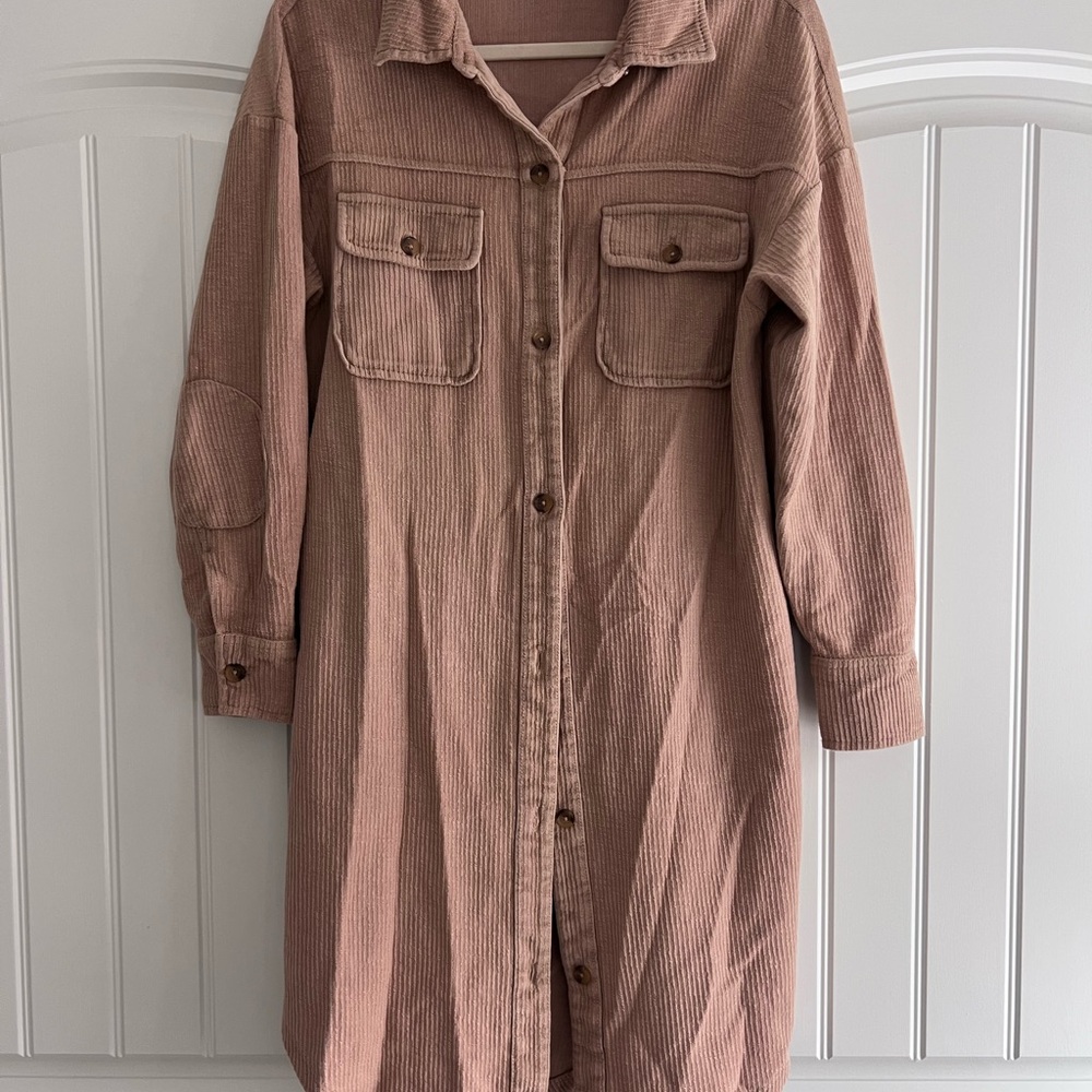 Anthropologie Pilcro Mauve Ribbed Knit Duster/Shacket